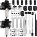 2 Pack Hotend Kit for Bambu Lab P1P/P1S, 3D Printer Hot End Replacement with Hardened Steel Nozzle 0.2/0.4/0.6mm, High Speed & Temperature Extruder Heating Block Hot End for Bambu Lab P1P/P1S