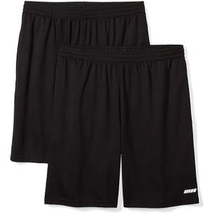 Amazon Essentials Men's Performance Tech Loose-Fit Shorts (Big & Tall), Pack of 2 (Black/Green Geo Camo) S