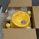 Automatic Dog Ball Launcher, Dog Ball Thrower with 15 Mini Tennis Balls Sizing 2 Inch and Mesh Bag, Interactive Dogs Toys Tennis Balls Launcher for Small Dogs with 3 Distance Settings (Orange)