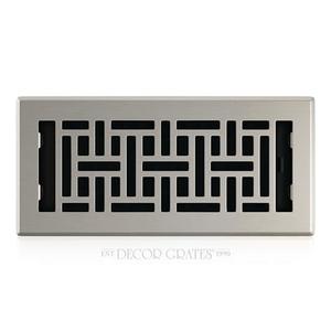 Decor Grates AJH410-NKL Floor Register, 4" x 10", Nickel
