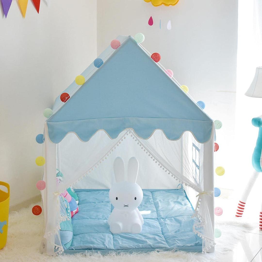 NA Tent Indoor Toy House Princess Castle Family Game Ball Pool Camping Tent Blueandwhitetent(excludingaccessories)