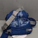 BabbleRoo Grow Carrier  Safety-Certified 6-in-1 Baby Carrier with Hip Seat, Ergonomic & Adjustable Toddler Carrier 7-50 lbs with Hip Support, Hood for Sun Protection, Newborn to Toddler, Denim Leaves