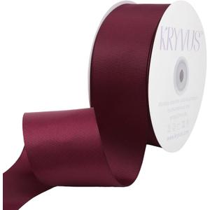 Burgundy Ribbon, Grosgrain Ribbon 2 Inch x Continuous 50 Yards, Burgundy Grosgrain Ribbon for Crafts, Gift Wrapping, Hair Accessories, Wedding Decor, Sewing and Bow Making