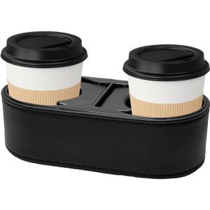 Car Cup Holder, Auto Double Drink Holder Multifunctional Center Console Organizer, 3 x 7 x 2 inches Front Seat Beverage Organizer Interior Cup Holders for Cars SUVs Trucks (Leather)