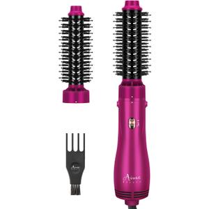 Aima Beauty One Step Hair Dryer & Volumizing Hot Air Brush, Ceramic Straightener Brush, Curler & Hot Comb 4 in 1 Salon Ionic Hair Brush, Rose Pink
