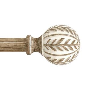 QDWIS Boho Wood Curtain Rods for Windows 66 to 120 inch,1" Adjustable Heavy Duty Window Curtain Rod with Imitation Wood Grain Finials,Rustic Decorative Drapery Rods Set,Size:36-120'',Weathered Wood