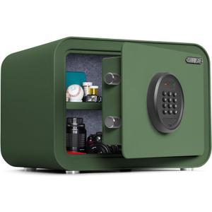 Home Safe Box, Digital Small Personal Safes, caja fuerte, Security Money Closet Electronic Lock Box with Keypad for Pistol Cash Jewelry, Document, Hotel, Dorm, Office (1.0cuft Green)