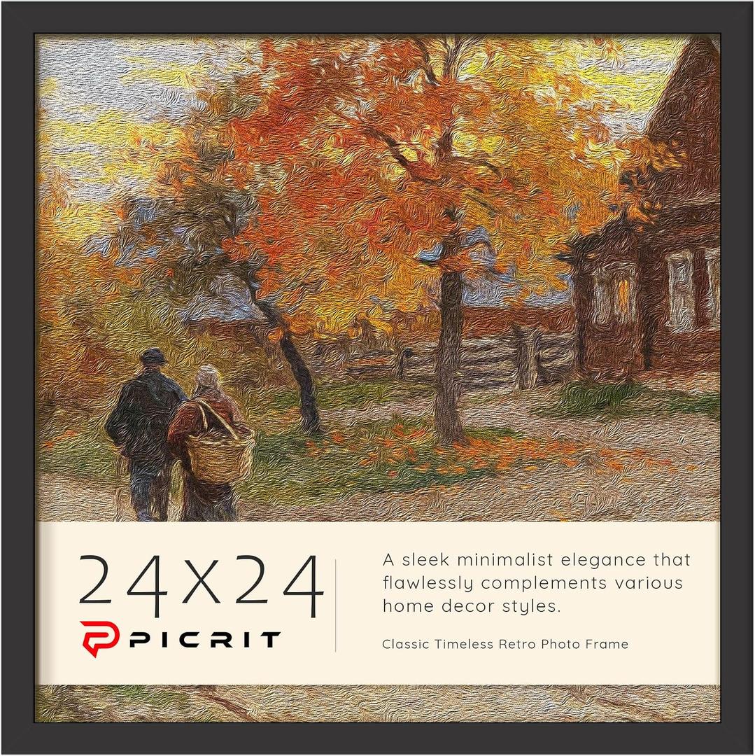 24x24 Picture Frame, Puzzle Frame for Wall Mounting, Black