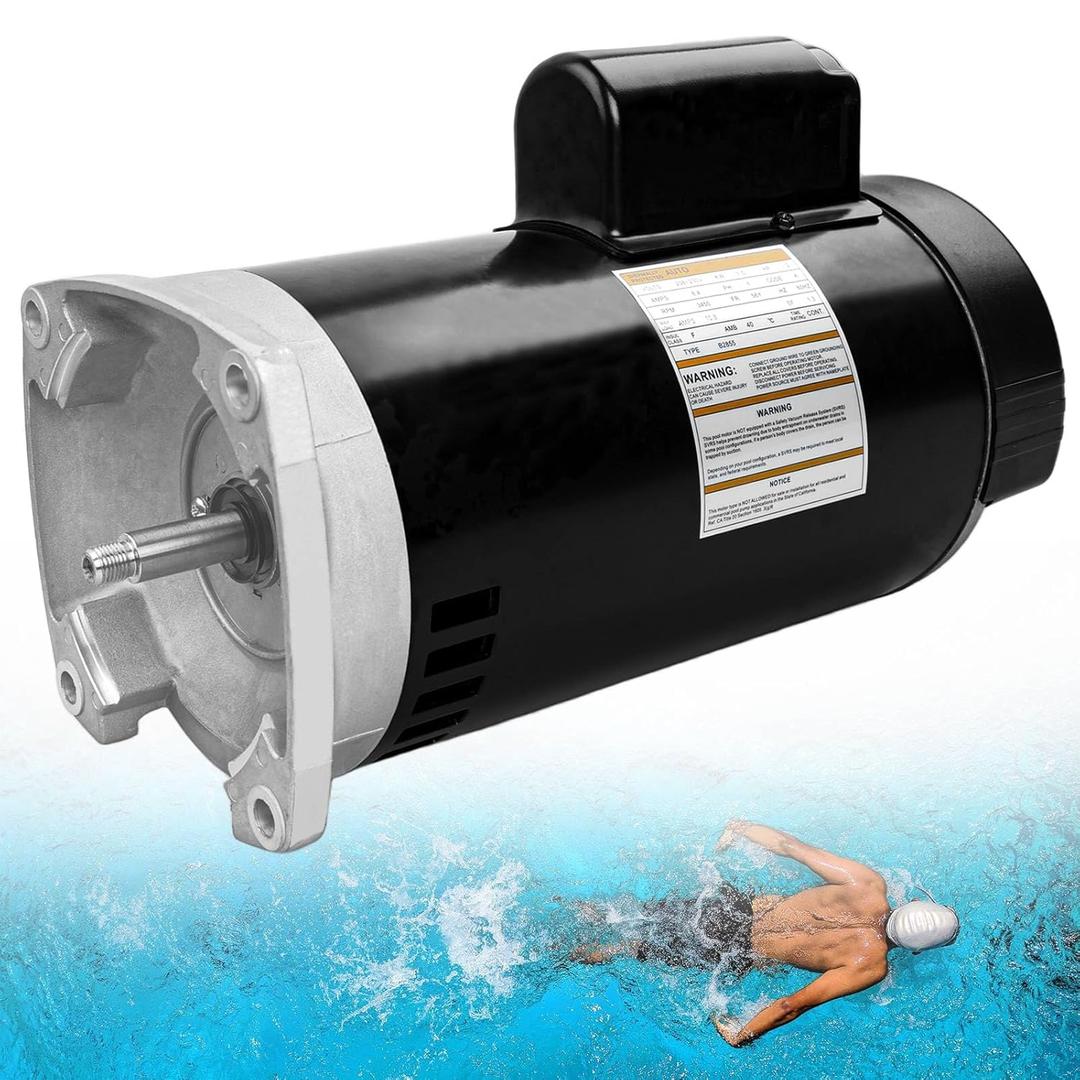 B2855 2HP Pool Pump Motor,56Y Frame | 230V | 3450 RPM B855 Compatible with Century/Smith Pool Pump Motors with Square Flange for Various Above Ground and Underground Swimming Pools