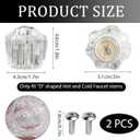 2 Pcs Bathtub Faucet Handles Shower Knobs Replacement Hot and Cold Bathroom Sink Faucet Knob Replacement with Screws Inner Hole Diameter of 8mm Compatible with Delta/LDR/Delex/Peerless Faucets, Gold
