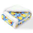 XPUDAC Guinea Pig Bedding Mat Waterproof Blankets for Rabbit Hamster Small Animals, Washable Soft Sherpa Fleece Leakproof Bed Blanket Cage Bedding Accessories, Blue Duck-XXS