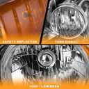 WEELMOTO for 2007-2011 HONDA CR-V EX, EX-L, LX, SE [4-Door Sport Utility] Headlights Pair Headlamp set Chrome Housing Amber Reflector Left+Right Side