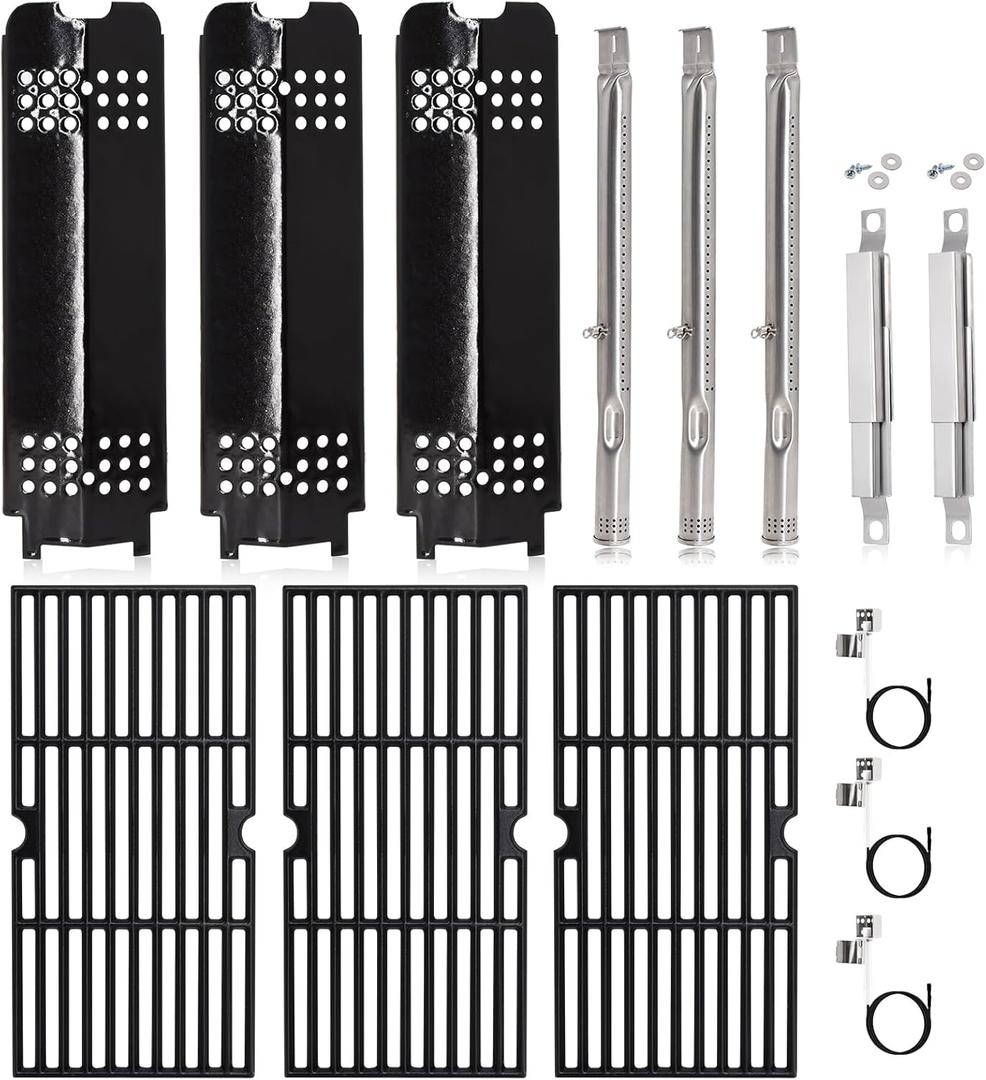 Hiorucet 463340516 Gas2Coal Grill Parts, Cooking Grates Replacement Kits for Charbroil Gas2coal 463340516, 463370516, 463370519, 463336818, 463340516 Heat Shields Tents, Burners and Igniters.