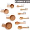 10 Piece Measuring Cups and Measuring Spoons Set, Handcrafted Wood Measuring Cups with Tablespoon Teaspoon Measuring spoons for Dry Ingredients, Natural Wooden Measuring Set for Cooking Baking