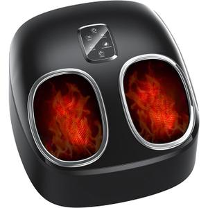 Shiatsu Foot Massager with Heat Feet Massager for Plantar Fasciitis, Neuropathy with Air Compression, Deep Kneading, Multiple Modes & Adiustable Intensity, Gifts for Women Men, Size 13