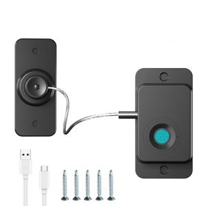 Fridge Lock with Fingerprint, Cabinet Lock, Baby, Child Lock, No Drilling, Window Lock Children, USB Charging, Suitable for Home and Office (Black)