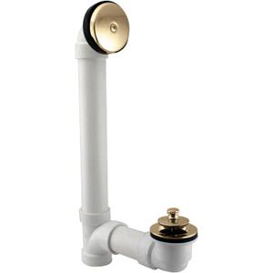 Westbrass Pull & Drain Sch. 40 PVC Bath Waste with One-Hole Top Elbow, Polished Brass, D49721-03