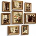 Novabright 8 Pcs Bronze Vintage Picture Frames Gallery Wall Frame Set Antique Collage Photo Decor for Wall Mounting or Tabletop Display Multi Sizes 8x10, 5x7, 4x6 for Gallery Living Room