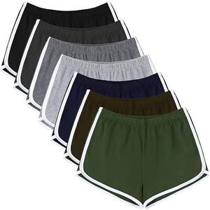 URATOT 6 Pack Womens Cotton Shorts, Dolphin Booty Athletic Gym Sports Shorts for Yoga Lounge Running (2XL)
