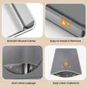 Stainless Steel Litter Box with Lid, Side Entry Large Enclosed Cat Litterbox for Kitty & Multi-Cat, Flip Cover Easy to Clean, High Sided Metal Cat Litter Pan with Scoop, Mat, Anti-Leakage, Non-Sticky