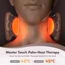4D Neck Massager,Shoulder Hot Compress Massager, a wireless and portable massager that simulates human hand operation,suitable for relieving neck pain and relaxing muscles,with 3 adjustment modes.