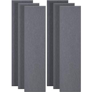 6 PCS Self-Adhesive Acoustic Panels, 47.2" x 11.8" x 0.4" Sound Acoustic Treatment Panels, High Density Sound Proof Panels for Home Theater and Office - African Grey