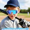 3PACK Kids Sunglasses Youth Baseball Sunglasses for Boys Girls Age 4-14, Softball Cycling UV400 Protection Sports