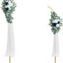 Mental Arch Backdrop Stand,Set of 2 Gold Half Flower Arch Stand for Wedding Ceremony Birthday Anniversary Floral Balloon Arch Stand Background Decoration (7.5FT & 6.2FT)