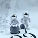 LUOZZY 3Pcs Astronaut Figurines Cake Topper Mini Astronaut Toys Space Cake Topper Spaceman Statues for Home Desktop Space Theme Party Decorations (Sliver)