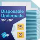 50 x PULP Incontinence Underpads 36" x 36" | XXXL Bed Pads Disposable Adult | Super Absorbency Chux Pads for Adults, Children & Babies | Incontinence Bed Pads & Pee Pads | FSA & HSA Eligible