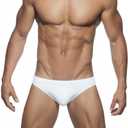 Mens Swim Briefs Sexy Bikini Swimwear Quick Dry Drawstring Retro Swimsuit with Pad, small