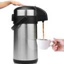 Airpot Coffee Dispenser with Pump - 140 oz Insulated Stainless Steel Coffee Carafe - Thermal Beverage Dispenser - Coffee Urn for Hot/Cold Water, Party Chocolate Drinks