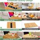 Joy&Grace Couch Arm Tray, 3-in-1 Magnetic Detachable Sofa Arm Table with Phone and Tablet Holder Bamboo Couch Cup Holder, Foldable Sofa Armrest Tray for Eating, Drinks, Phones (Natural)
