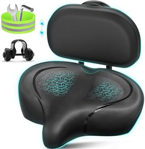 2024 New Noseless Bike Seat Cushion for Men & Women - Extra Padding & Comfort Wide Bicycle Seat, Oversized Comfortable Saddle for Peloton Bikes, Exercise Bikes, Electric Bikes, Cruiser Bikes