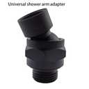 Shower Head Swivel Ball Adapter (Universal Component), Solid Brass Adjustable Shower Arm Connector, Shower Connector Ball Joint, Matte Black