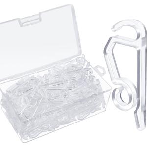 Marsui 120 Pieces Christmas Light Clips Outdoor Gutter Hooks Plastic Seasonal Weatherproof Clips Holiday Fence Hooks for Christmas Roof Tree Outside Hanging String Lights (Clear)