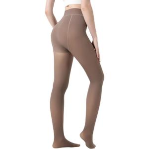 Fleece Lined Tights Women Fake Translucent Warm Pantyhose Leggings Sheer Thick Tights for Winter (S)