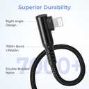Basesailor iPhone 14 13 Pro Max Charger Cable Right Angle 10FT,90 Degree USB C to Lightning Cord with USB A Adapter,Fast Car Charging Power Cord for Apple 12 11 Plus XS XR X 8 7 6 Plus 5 SE,iPad 8 9