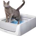 PetSafe ScoopFree Crystal Pro Self-Cleaning Automatic Litter Box - Uncovered Motion-Sensing Cat Box with Integrated Health Counter - Includes 1 Disposable Crystal Litter Tray