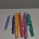 Astercook Fantasy Space Pattern Knife Set with Cover, Dishwasher Safe Colorful Knives with 6 Knife Sheath, German Stainless Steel Rainbow Knife Set