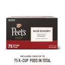 Peet's Coffee, Dark Roast Keurig K-Cup Pods, 100% Arabica Coffee - Major Dickason's Blend 75 Count (1 Box of 75 Pods) (EXP 11/26/25)