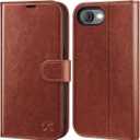 OCASE Compatible with iPhone 17e Case/iPhone 16e Wallet Case, PU Leather Flip Folio with Card Holders RFID Blocking Kickstand [Shockproof TPU Inner Shell] Phone Cover 6.1 Inch 2025, Brown