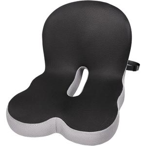 Watshyon Ergonomic Memory Foam Reenly Back and Seat Cushion & Non-Slip Base with Adjustable Straps for Office Seat Cushion and Car Cushion,Removable Washable Cover- Breathable Mesh