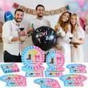 OBUSATT 96Pcs Boot or Bows Gender Reveal Party Decoration Boy or Girl Paper Plates Napkins Blue or Pink Supplies Boot or Bows Dinnerware Set Disposable Favor for Baby Shower Gender Reveal Serves 24
