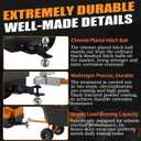 Upgraded 4-in-1 ATV/UTV Trailer Hitch with 2-Inch Receiver Tube, Multi-Purpose Tow Adapter, 1-7/8-Inch & 2-Inch Dual Ball Mount, Includes Pin & Clip, MAX 6,000 LB GTW, Matte Black