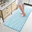Buganda Memory Foam Bathroom Rug Mat 70x24, Extra Soft and Absorbent Bath Mats, Non-Slip and Machine Washable Bath Rugs for Bathroom Floor,Tub and Shower, Sky Blue