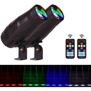 LED Pinspot Light 2 Pack,Stage Spotlight Mini 15W RGBW Disco Ball Spot Lights 4 in 1 Stage Lighting Mirror Ball Light with Remote Control for DJ Disco Party Bar Club Wedding (Spotlight)