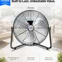 iLIVING 20 Inch Heavy Duty Floor & Wall Mount Fan - 5750 CFM High Velocity, 120-Watt, 3-Speed, Industrial Cooling for Garage, Workshop, Office, Home - UL Listed, Black