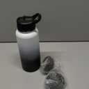 FineDine Triple Walled, Insulated Water Bottles with Straw - 32 Oz Stainless Steel Metal Bottle W/ 3 Leak Proof Lids - For Travel, School, Sports, Gym/Men, Women & Kids - Dreamy Black-White