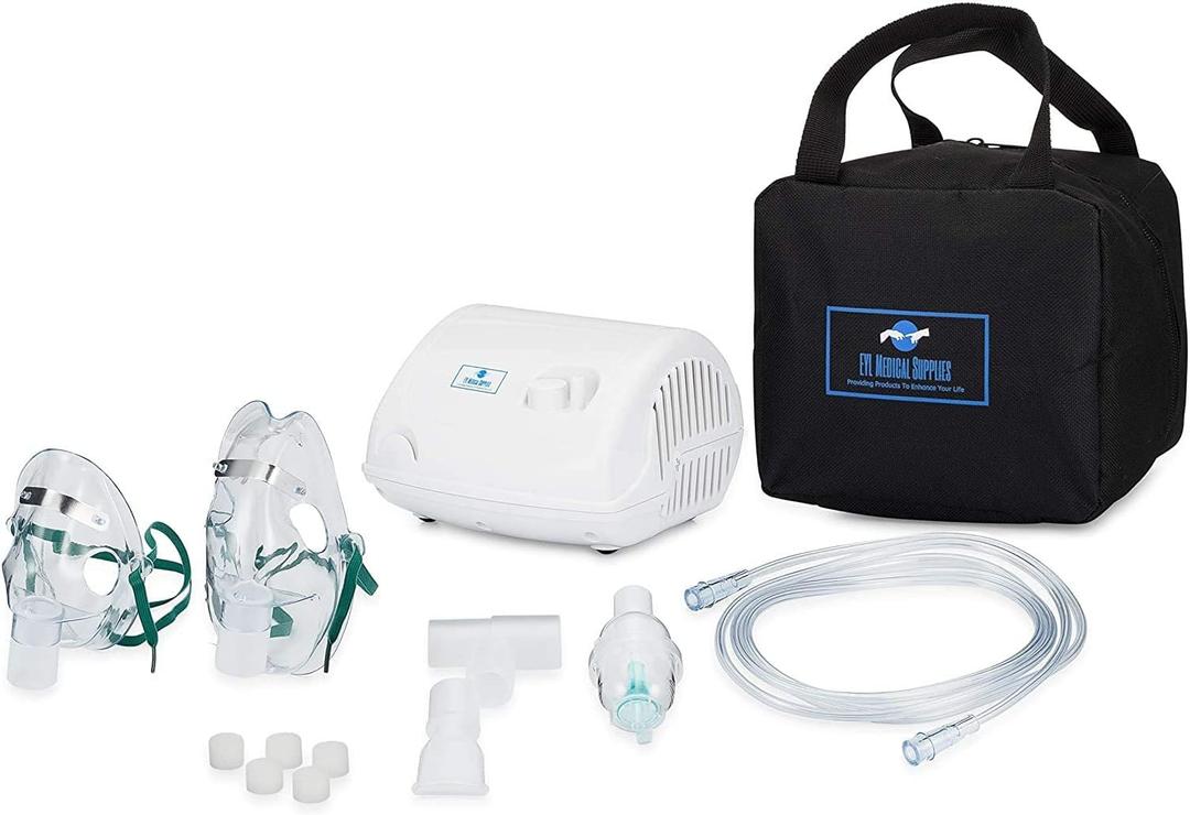 Nebulizer Machine for Adults Kids,Portable Nebulizer, Jet Nebulizers Personal Steam Inhaler Cool Mist Compressor System Truneb Carry Bag
